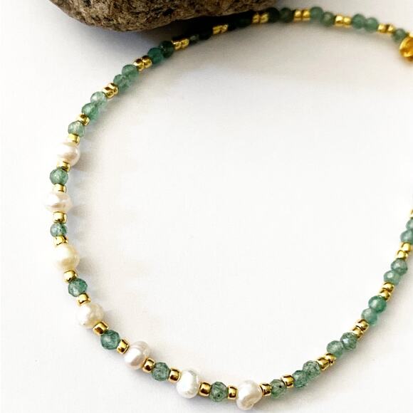 NEW Green Aventurine & Pearl Bracelet - Picture 7 of 15